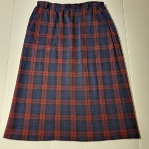 💚 Cricket Lane Red/Navy Blue/Black Plaid Skirt‎ Sz 12